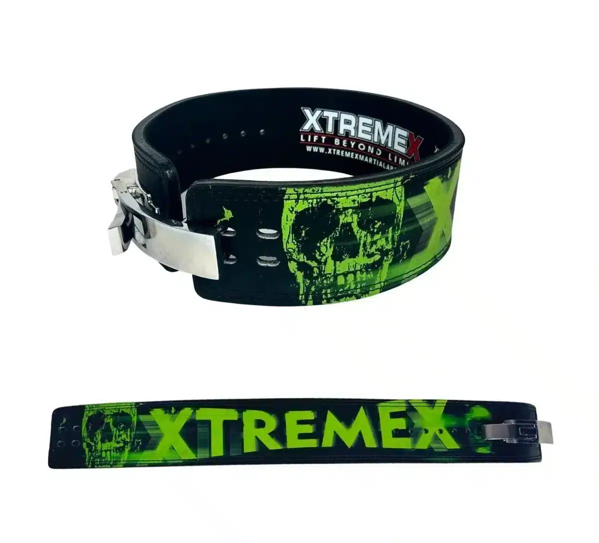 Image of XTREMEX POWERLIFTING 13MM LEVER BELT - GREEN REAPER